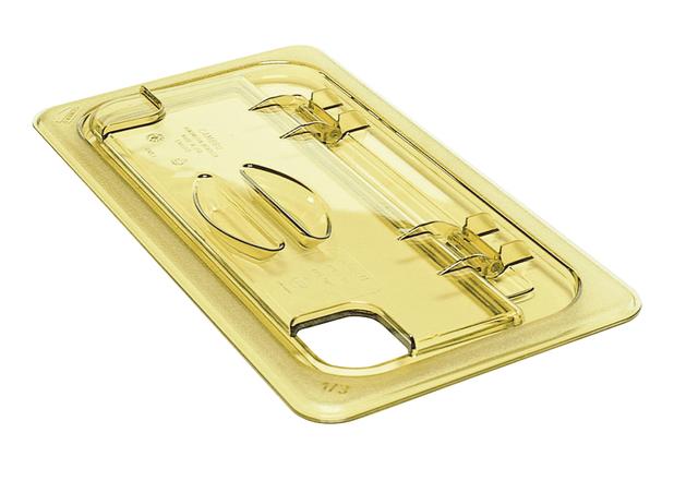 Cambro Deksel met lepeluitsparing, greep en scharnierdeksel 1/3 GN - Amber