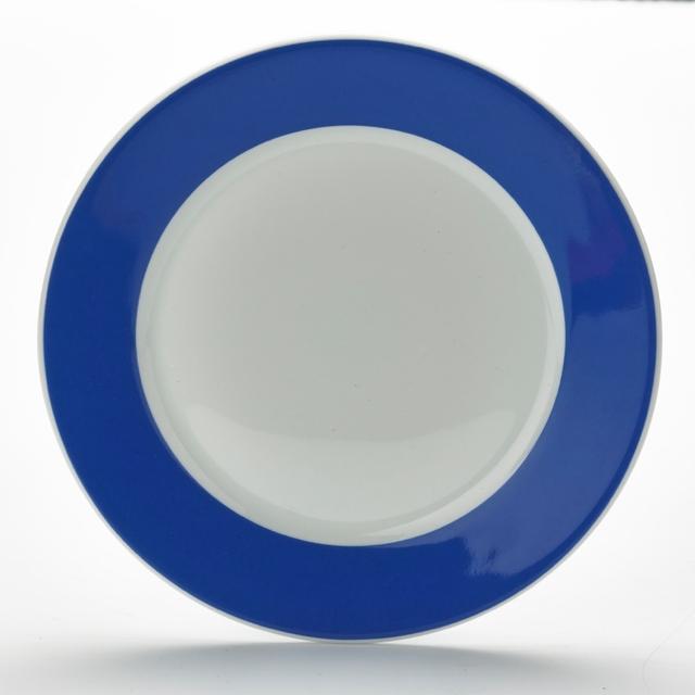 Bord m/brede rand Colour$ Blauw 265mm