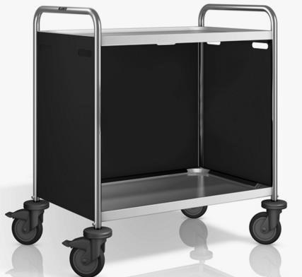 Serveerwagen open 2 bladen grafietzwart SW8x5-2