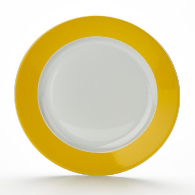 Bord m/brede rand Colour$ Geel 240mm