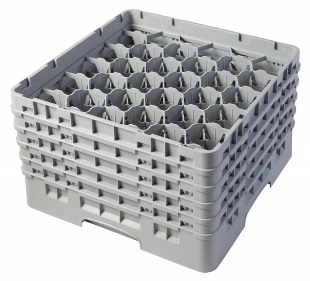 Cambro Voetglazenkorf met 5 opzetstukken - 500x500 H 308mm max 257mm 30 compartimenten - Soft Gray