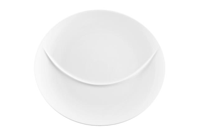Bord ovaal Brasserie 2-vaks wit 340mm