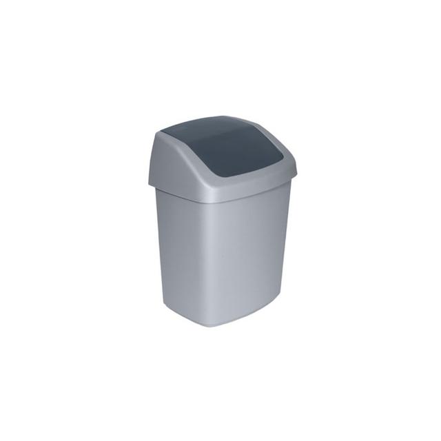 Afvalbak m/swingdks PP Antraciet 10L