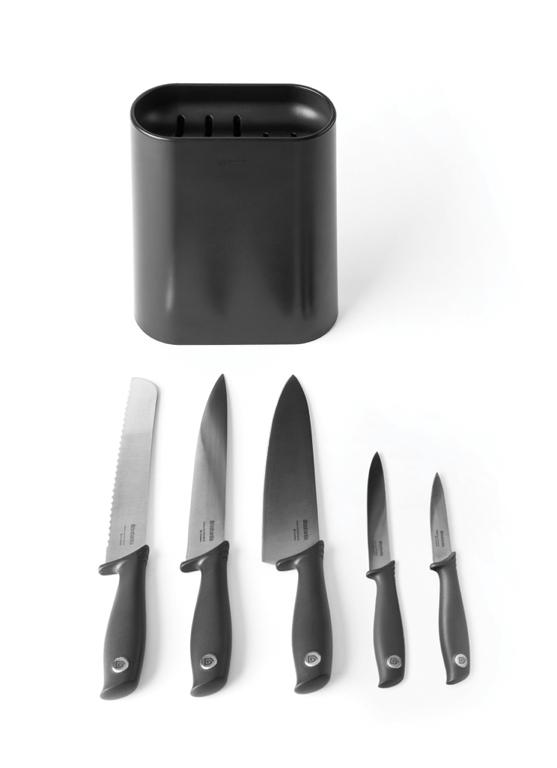 Brabantia Tasty+ Messenblok met 5 messen - Dark Grey