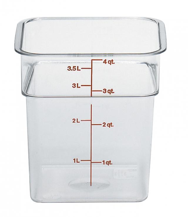 Cambro Voorraadbus zonder deksel vierkant - 3.8 Ltr - Clear