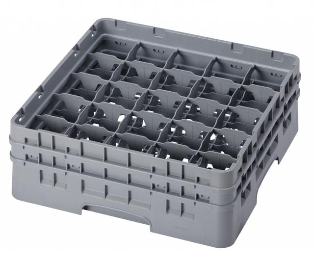 Cambro Voetglazenkorf met 2 opzetstukken Low profile - 500x500 H 184mm max 155mm 25 compartimenten -