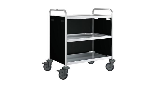 Serveerwagen open 3 bladen grafietzwart SW8x5-3