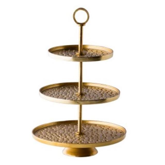 Etagere goud 3-laag 300/250/200x470mm