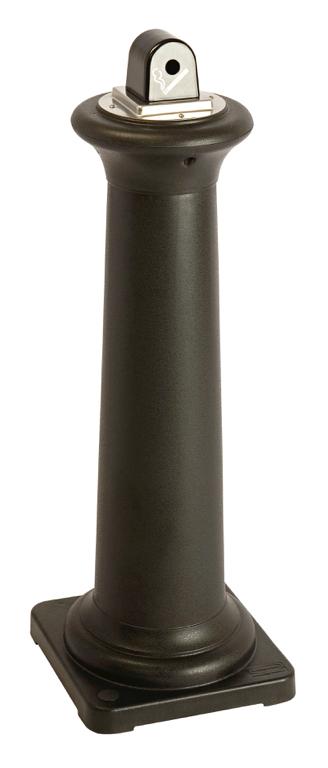 Asbak/peukenzuil PE zwart 311x311x1001mm