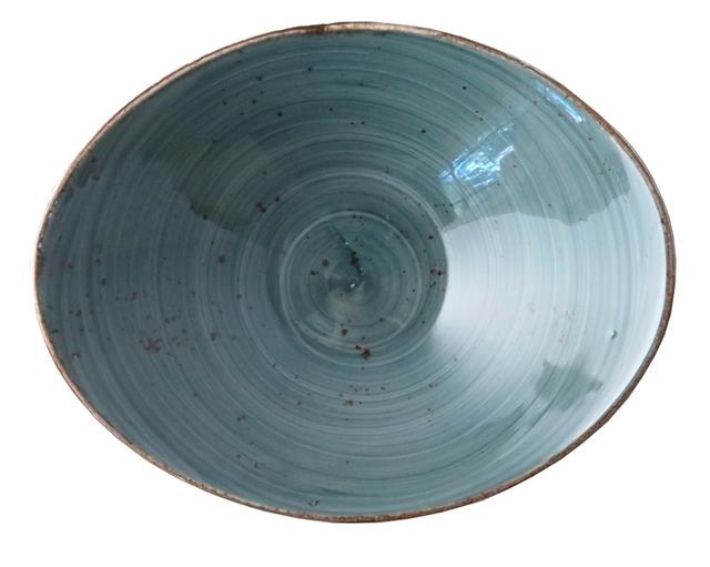 Schaal ovaal Rustic blauw 180mm