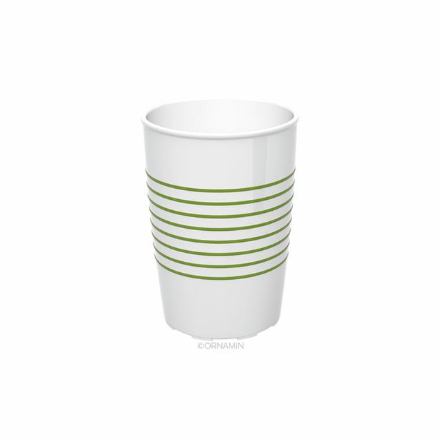 Beker anti slip SAN - 250cc - Wit met groene ringen