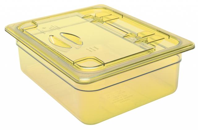 Cambro Deksel met greep en scharnierdeksel 1/2 GN - Amber