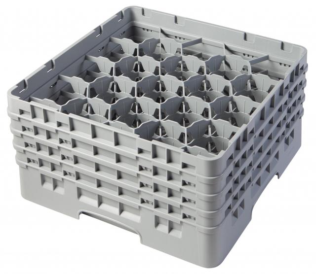 Cambro Voetglazenkorf met 4 opzetstukken - 500x500 H 267mm max 215mm 20 compartimenten - Soft Gray