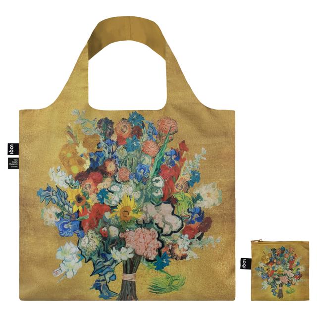 LOQI Bag Large - Gold Flower Pattern gerecycled