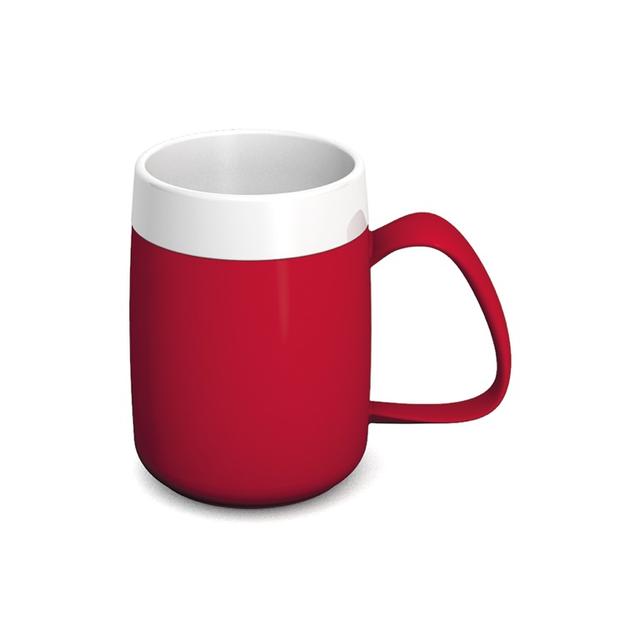 Beker met oor groot drinktruc rood/wit PP 140cc