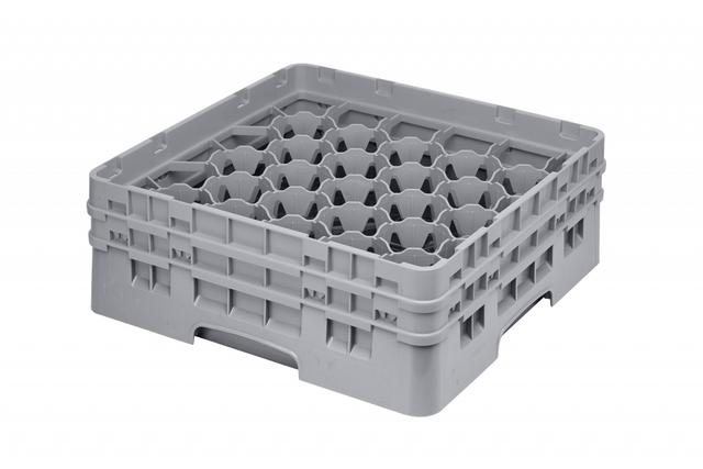 Cambro Voetglazenkorf met 2 opzetstukken - 500x500 H 184mm max 133mm 30 compartimenten - Soft Gray