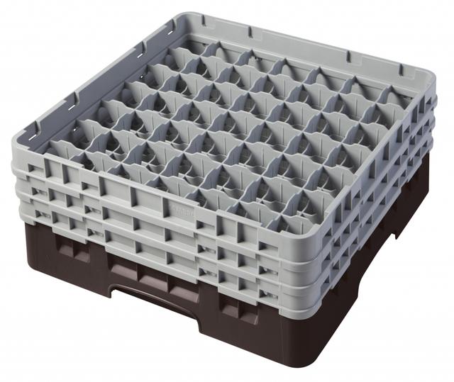 Cambro Voetglazenkorf met 3 opzetstukken - 500x500 H 225mm max 174mm 49 compartimenten - Brown