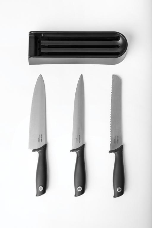 Brabantia Tasty+ Lade Messenblok met 3 messen - Dark Grey
