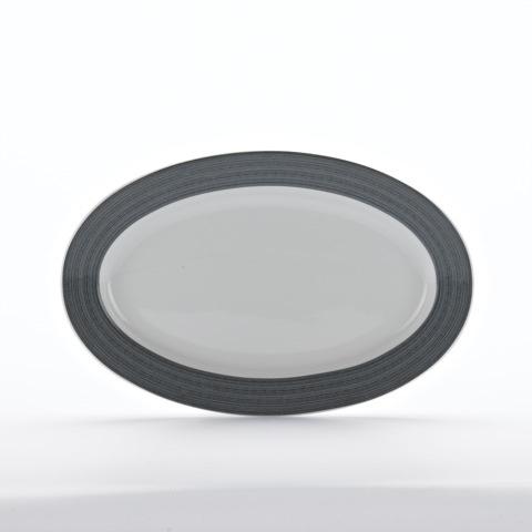 Serveerschotel ov XL grijze rand 250mm