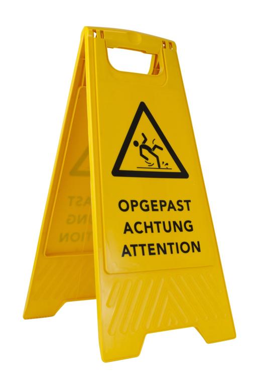 Waarschuwingsbord gladde vloer hoogte 60 cm 4-talig