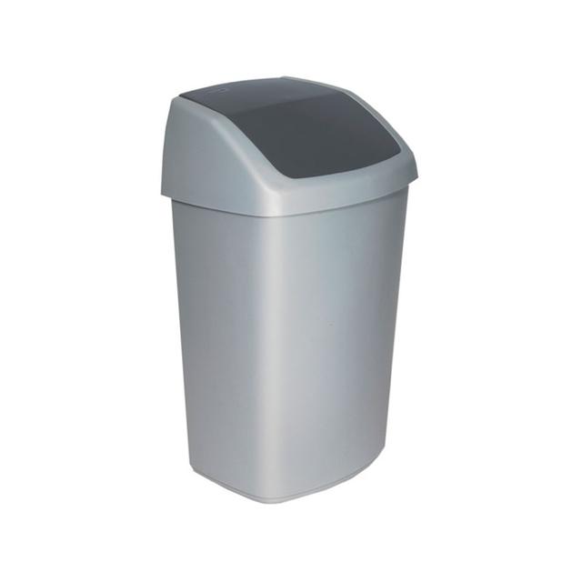 Afvalbak m/swingdks PP Antraciet 25L