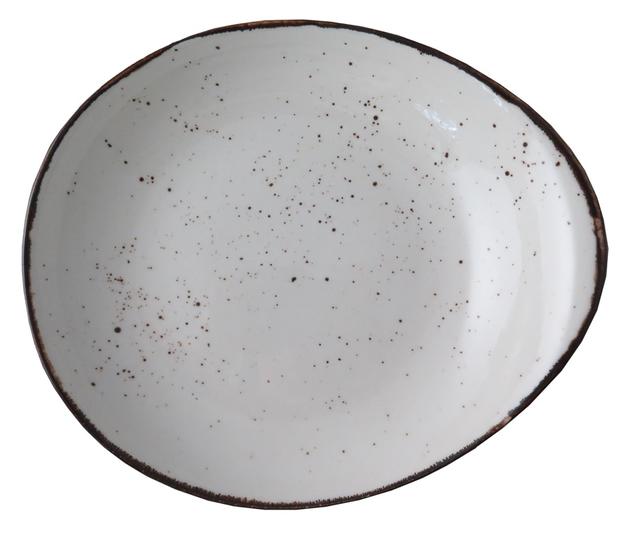Bord pebble diep Rustic wit 275mm
