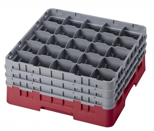 Cambro Voetglazenkorf met 3 opzetstukken Low profile - 500x500 H 225mm max 196mm 25 compartimenten -
