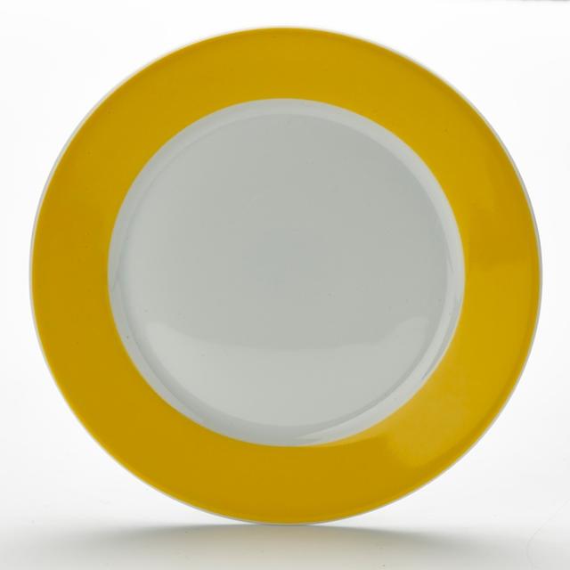 Bord m/brede rand Colour$ Geel 265mm