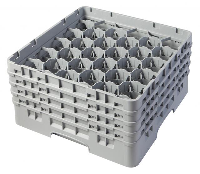 Cambro Voetglazenkorf met 4 opzetstukken - 500x500 H 267mm max 215mm 30 compartimenten - Soft Gray