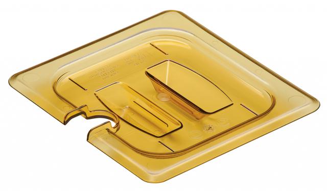 Cambro Deksel met lepeluitsparing en greep 1/6 GN - Amber