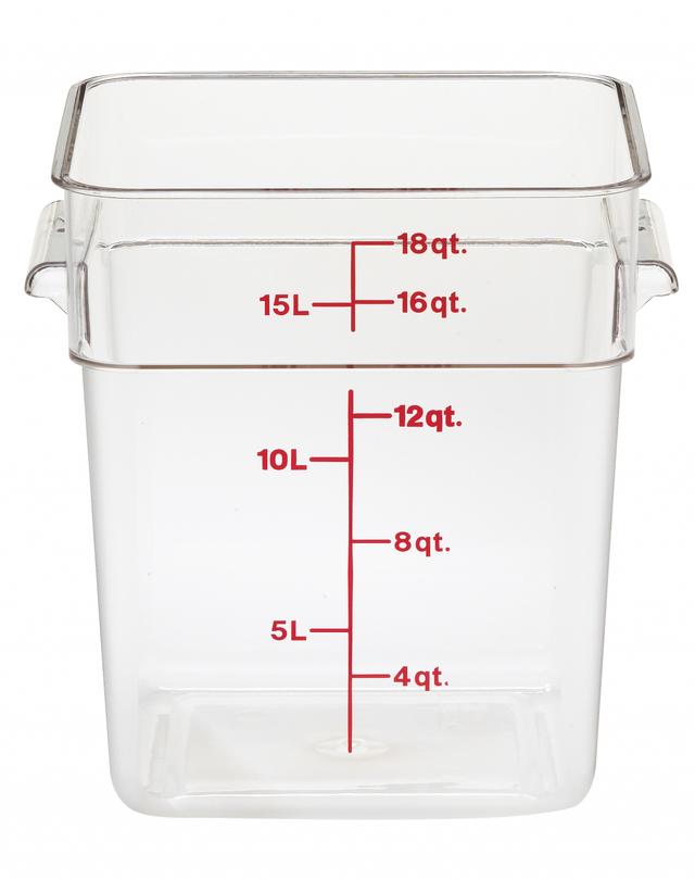 Cambro Voorraadbus zonder deksel vierkant - 17.2 Ltr - Clear