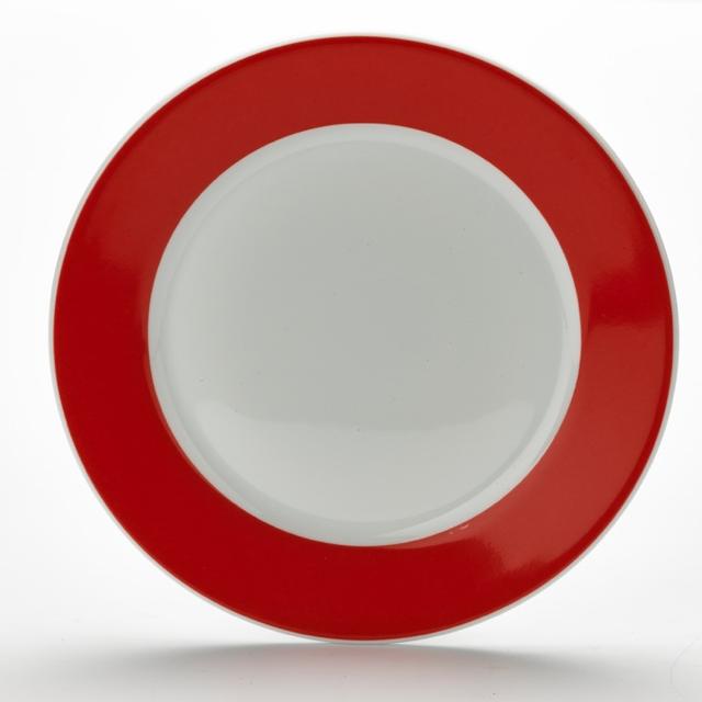 Bord m/brede rand Colour$ Rood 265mm