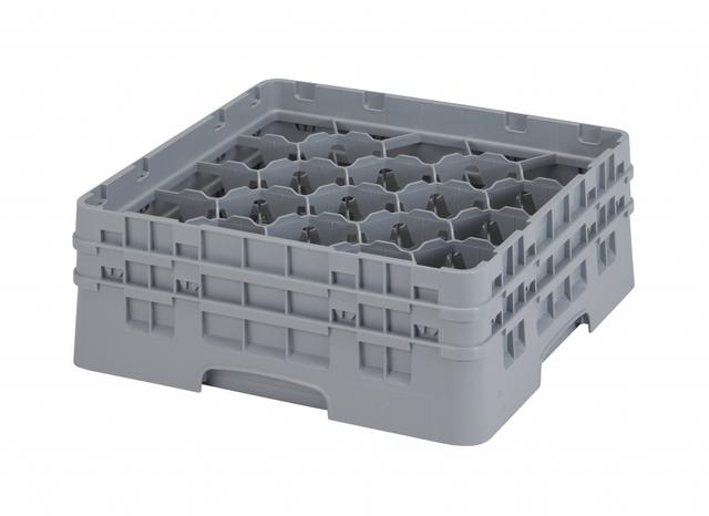 Cambro Voetglazenkorf met 2 opzetstukken - 500x500 H 184mm max 133mm 20 compartimenten - Soft Gray