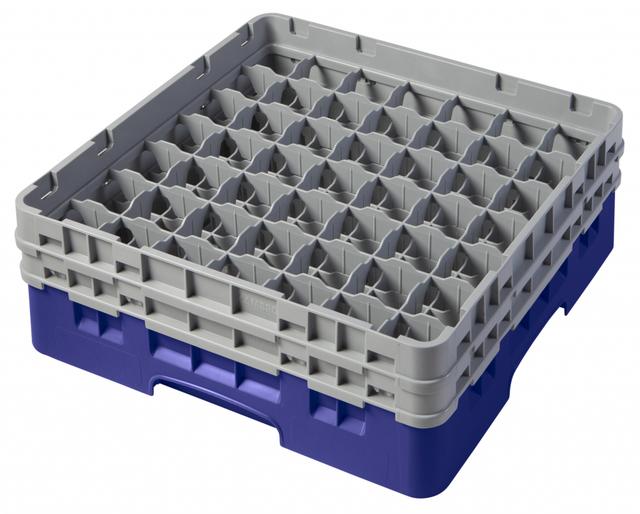Cambro Voetglazenkorf met 2 opzetstukken - 500x500 H 184mm max 133mm 49 compartimenten - Navy Blue
