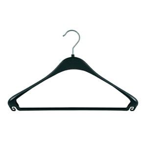 Kledinghanger kunststof m/broeklat zwart 440mm