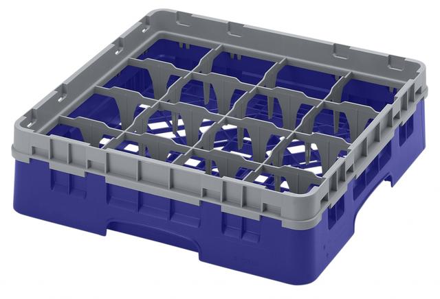Cambro Voetglazenkorf met 1 opzetstuk - 500x500 H 143mm max 92mm 16 compartimenten - Navy Blue