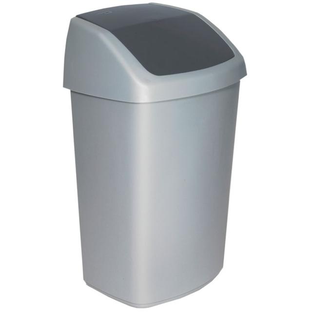 Afvalbak m/swingdks PP Antraciet 50L