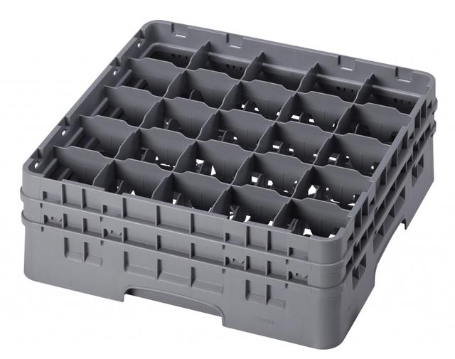 Cambro Voetglazenkorf met 2 opzetstukken - 500x500 H 184mm max 133mm 25 compartimenten - Soft Gray