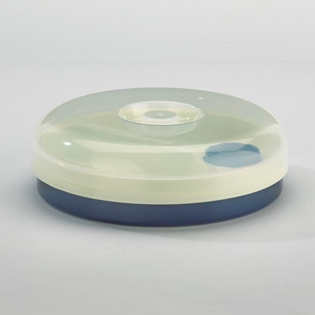 Warmhoudbord m/deksel kunststof blauw 220mm
