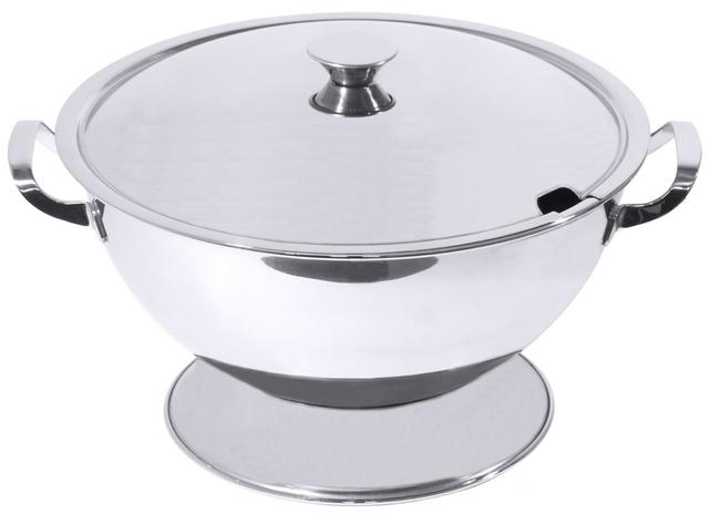 Soepterrine zonder deksel op voet RVS 18/10 4,00L