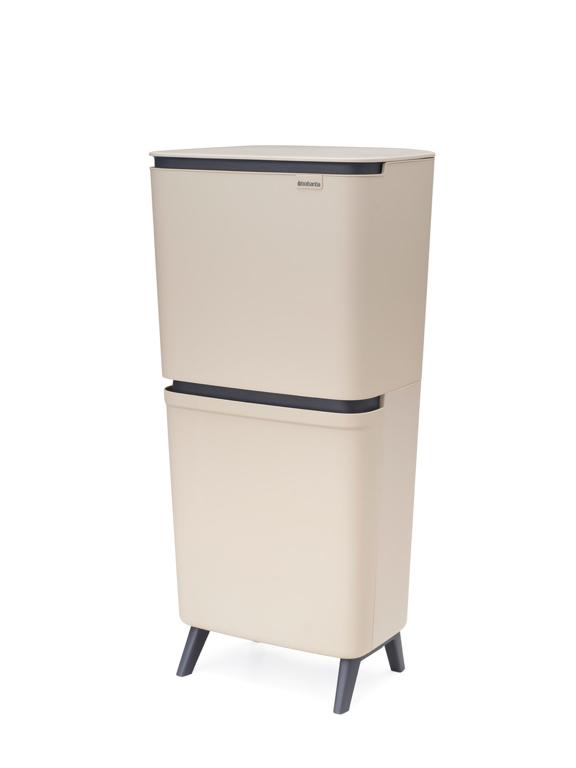 Brabantia SortUp Prullenbak - 25 + 10 + 10Ltr - Soft Beige