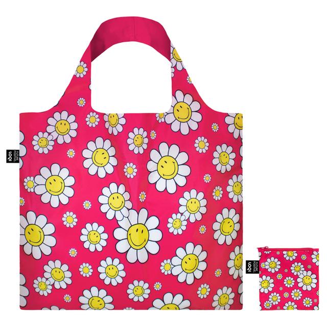 LOQI Bag Large - Flowers Raspberry gerecycled