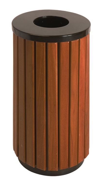 Buitenafvalbak houtlook/zwart 40L
