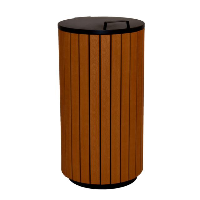 Buitenafvalbak houtlook/antraciet 90L