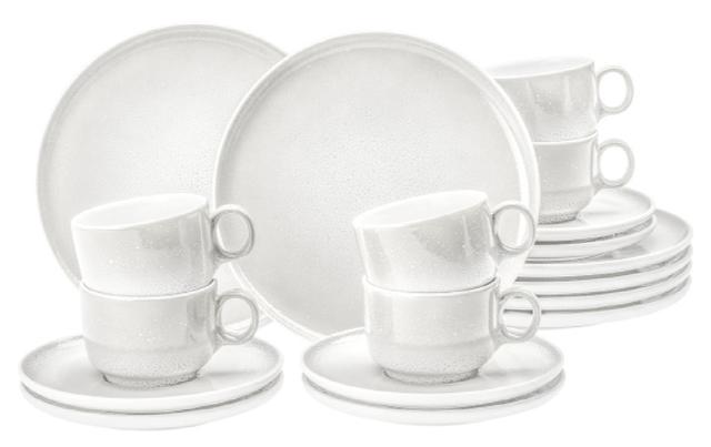 Koffieservies 18-delig Sento Aura wit