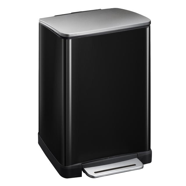 E-Cube pedaalemmer zwart glanzend/mat rvs 40L
