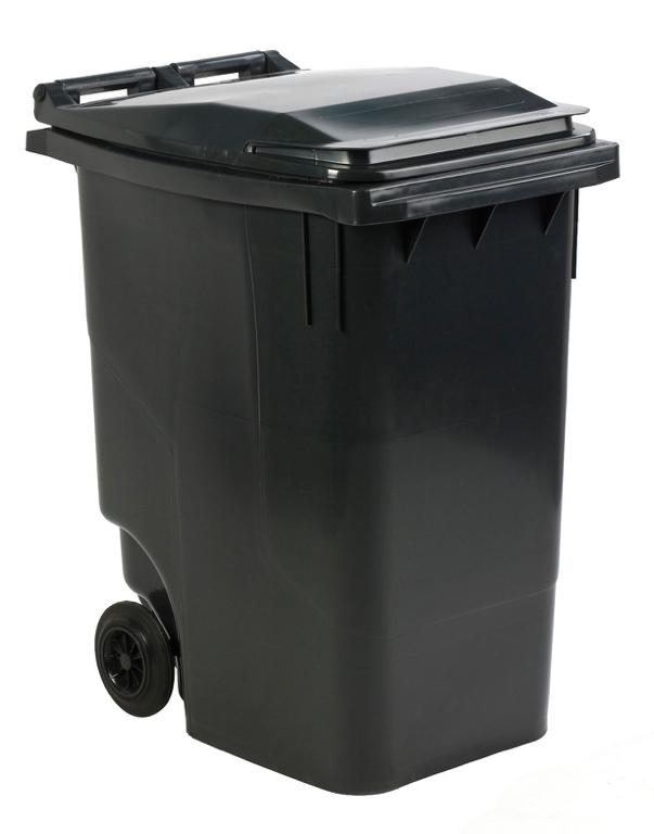 Afvalbak m/d verrijdb grijs 360L