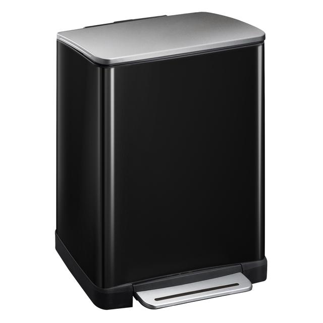 E-Cube pedaalemmer zwart glanzend/mat rvs 50L