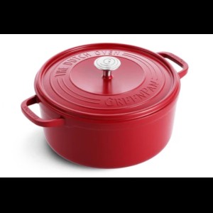 Featherweights Stoofpot rood met keramische antikleeflaag met deksel  260mm