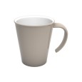 Koffiebeker met groot oor taupe/wit  PBT 300cc